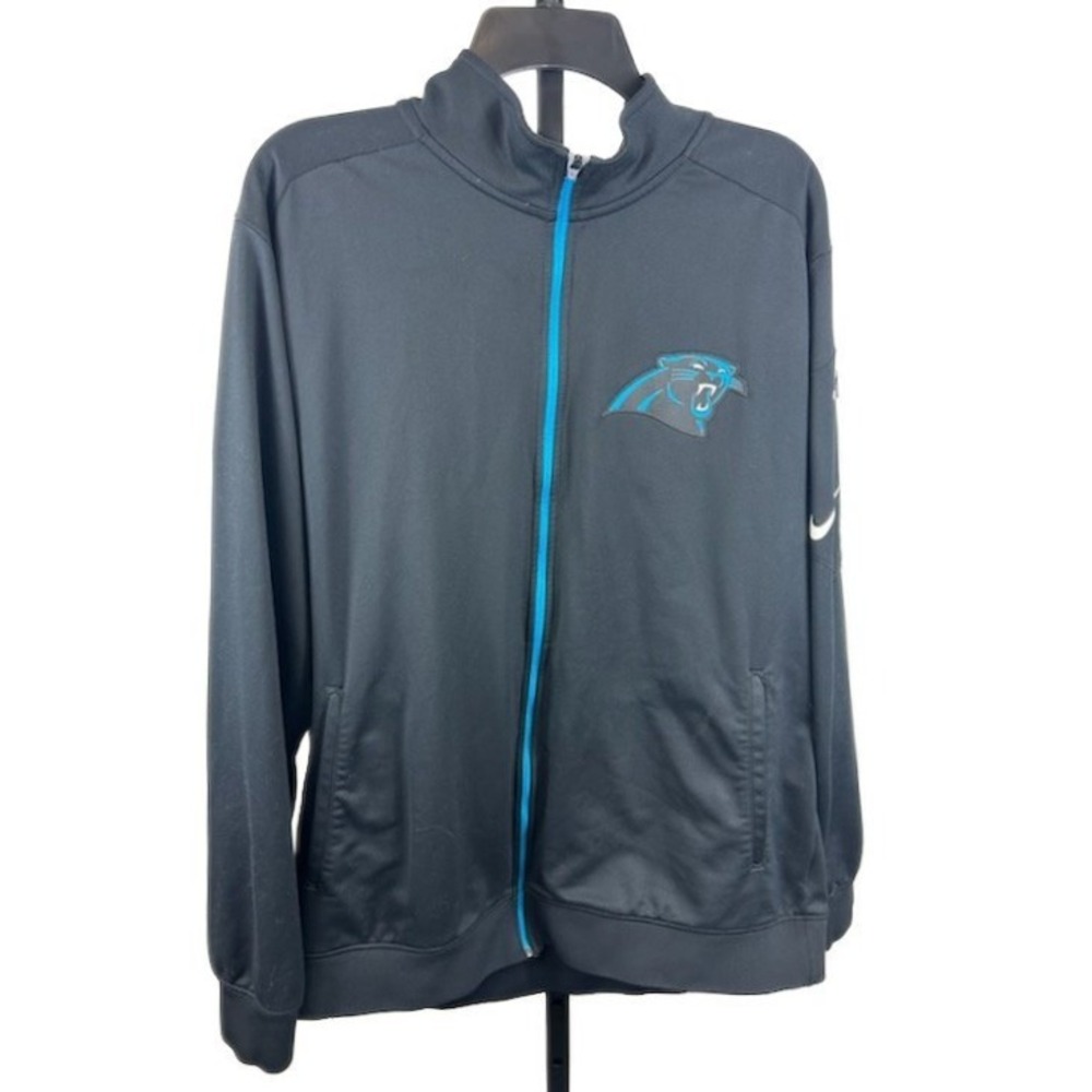 Nike NFL Carolina Panthers Jacket Full Zip Black Mens Size Large